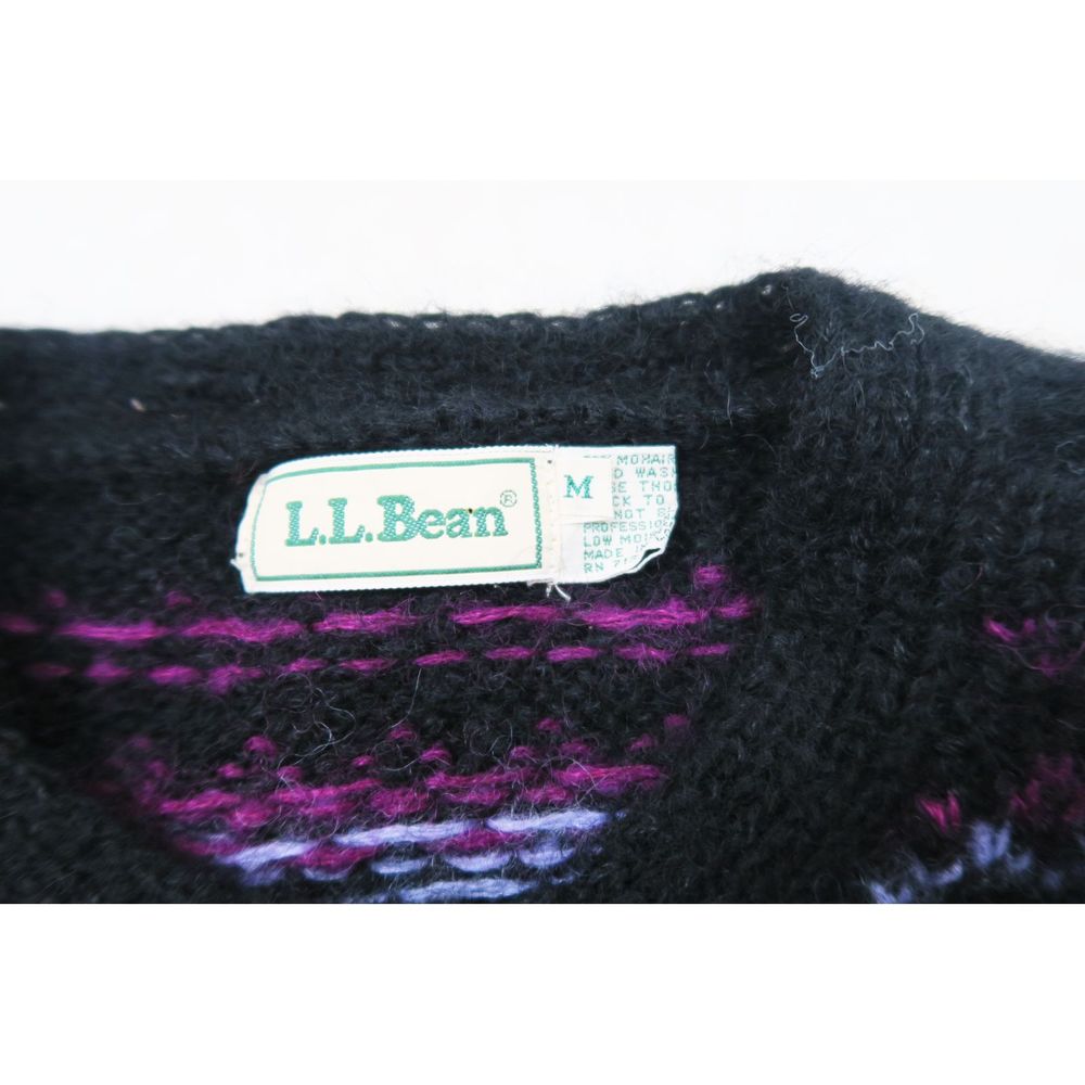 Vintage LL Bean Fair Isle Knit Mohair Wool Sweater - Picture 4 of 8